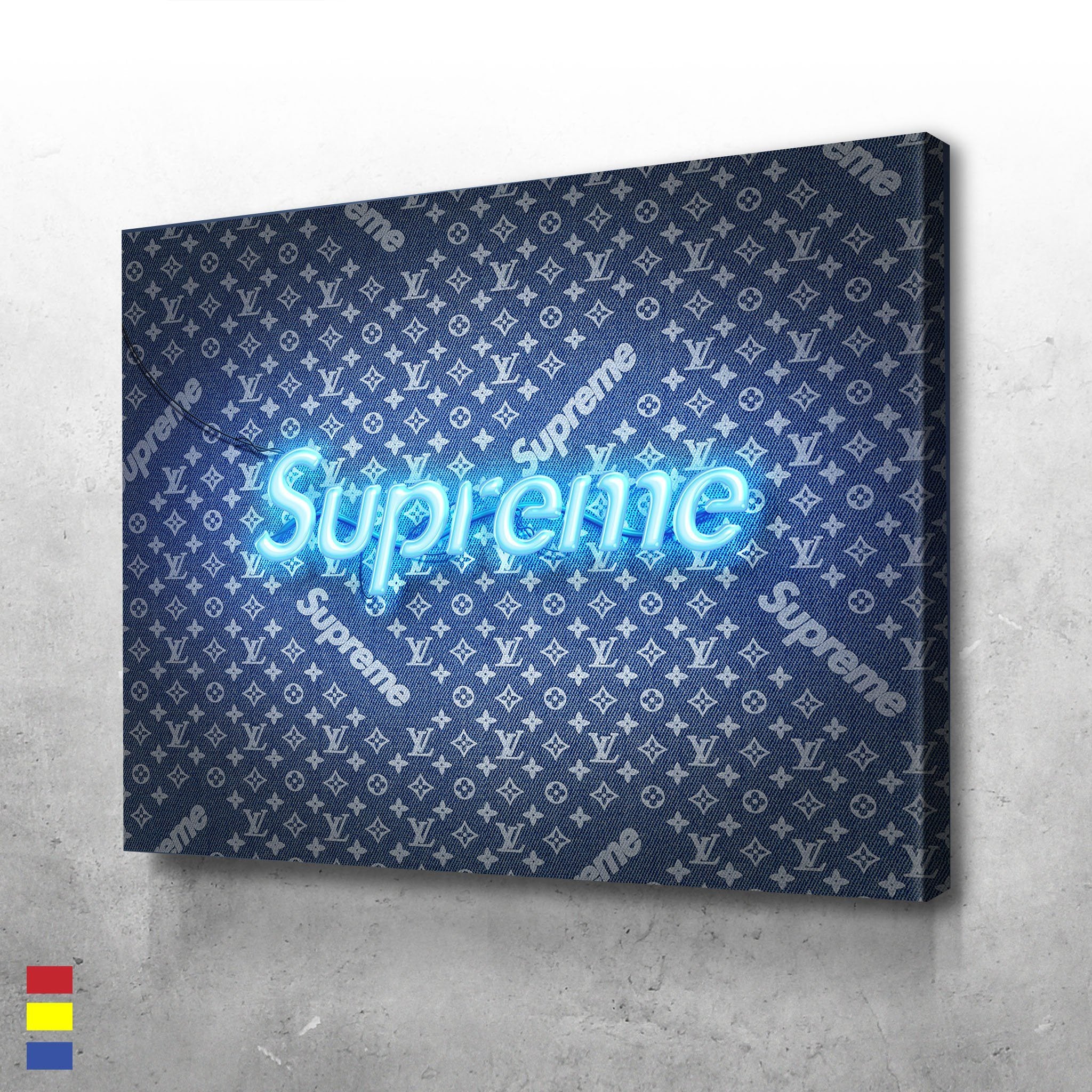 Blue Supreme Louis Vuitton Wallpaper