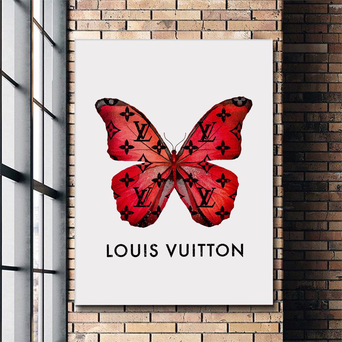 Wall Decor, Louis Vuitton Butterfly Painting