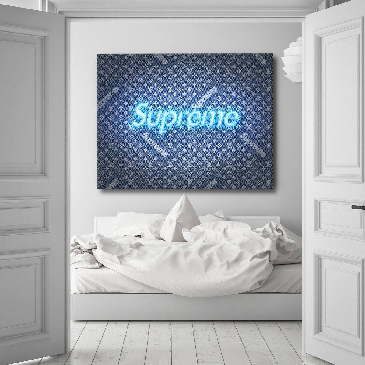 LV Supreme Blue Neon – Canvas Cultures