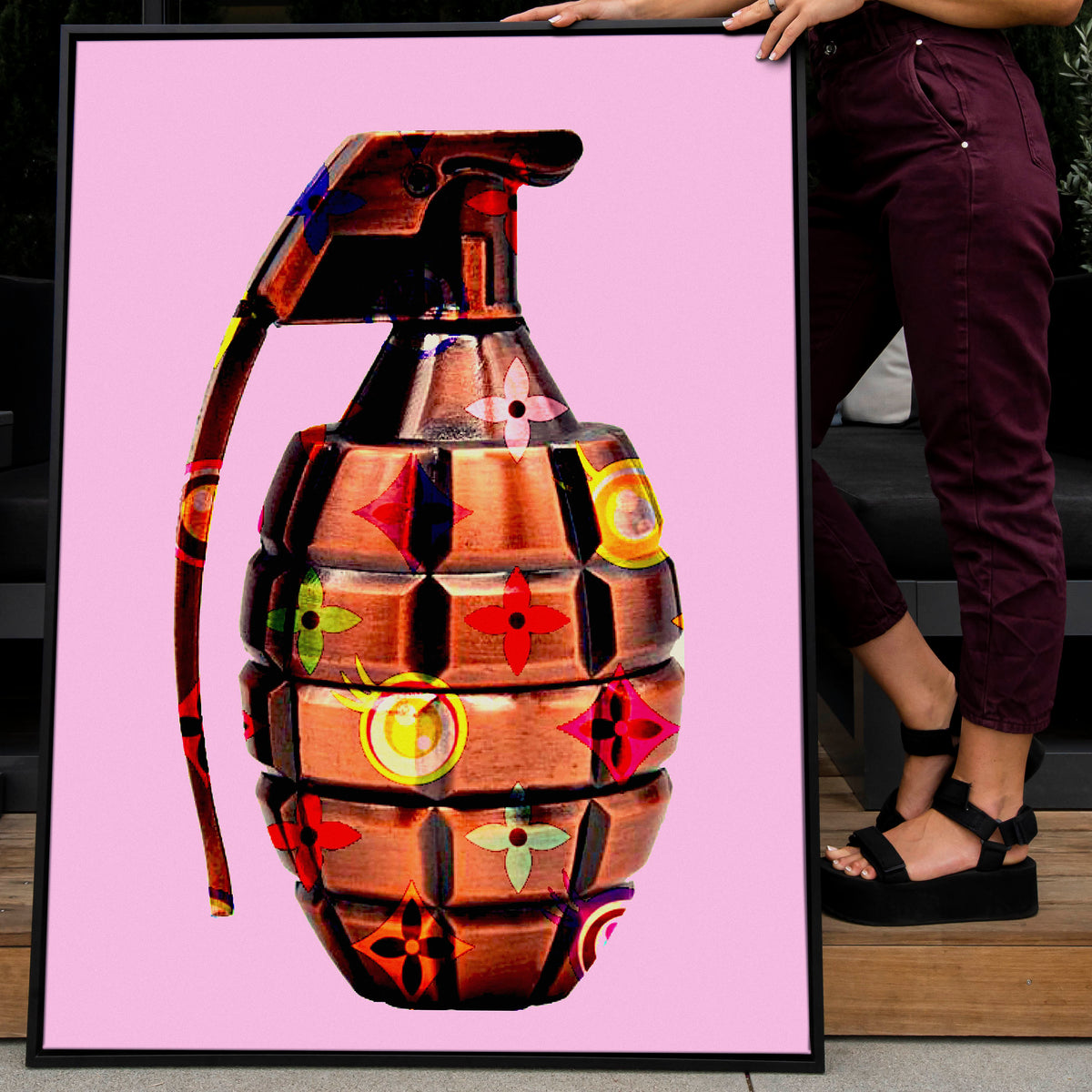 LV Flowers Grenade Wall Art