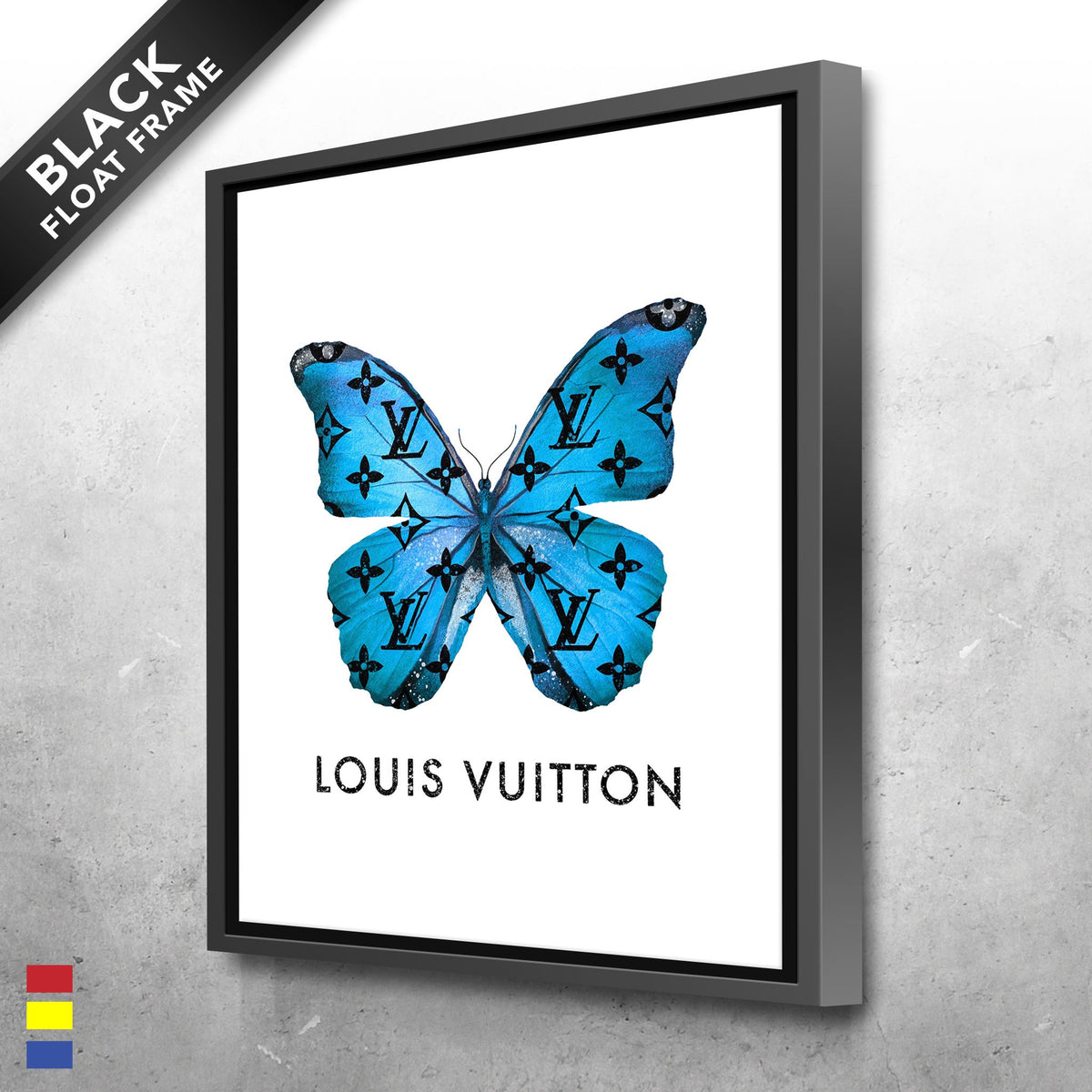 Louis Vuitton Butterfly by Jodi - 3 Piece Wrapped Canvas Graphic Art Rosdorf Park Size: 24 H x 36 W x 0.75 D
