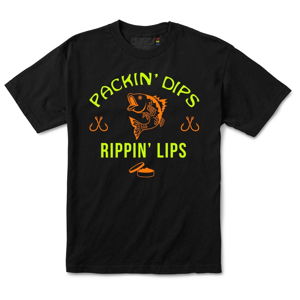 Packin' Dips & Rippin' Lips T-Shirt In Black (Safety First)