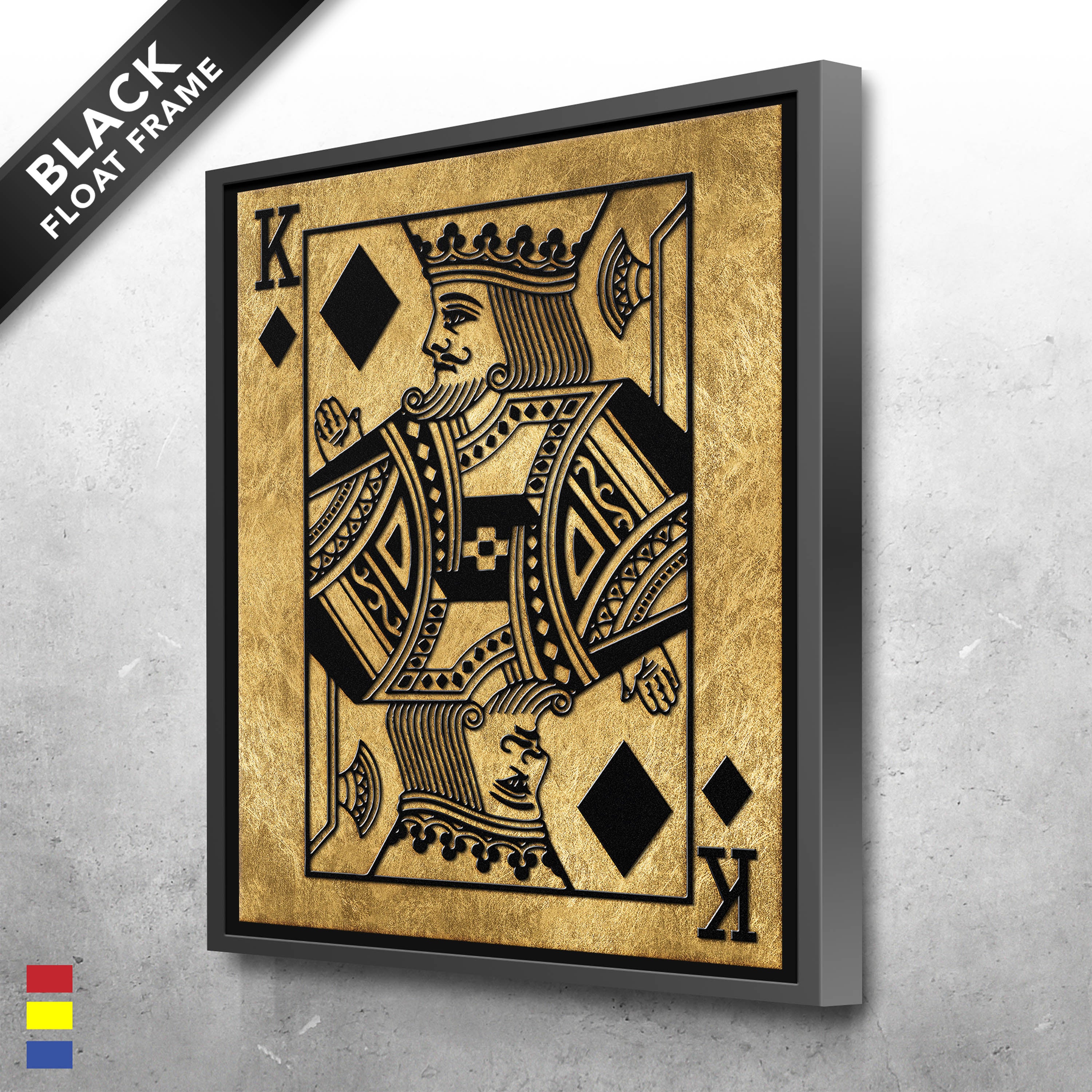King of Spades in Gold over Black Canvas Print