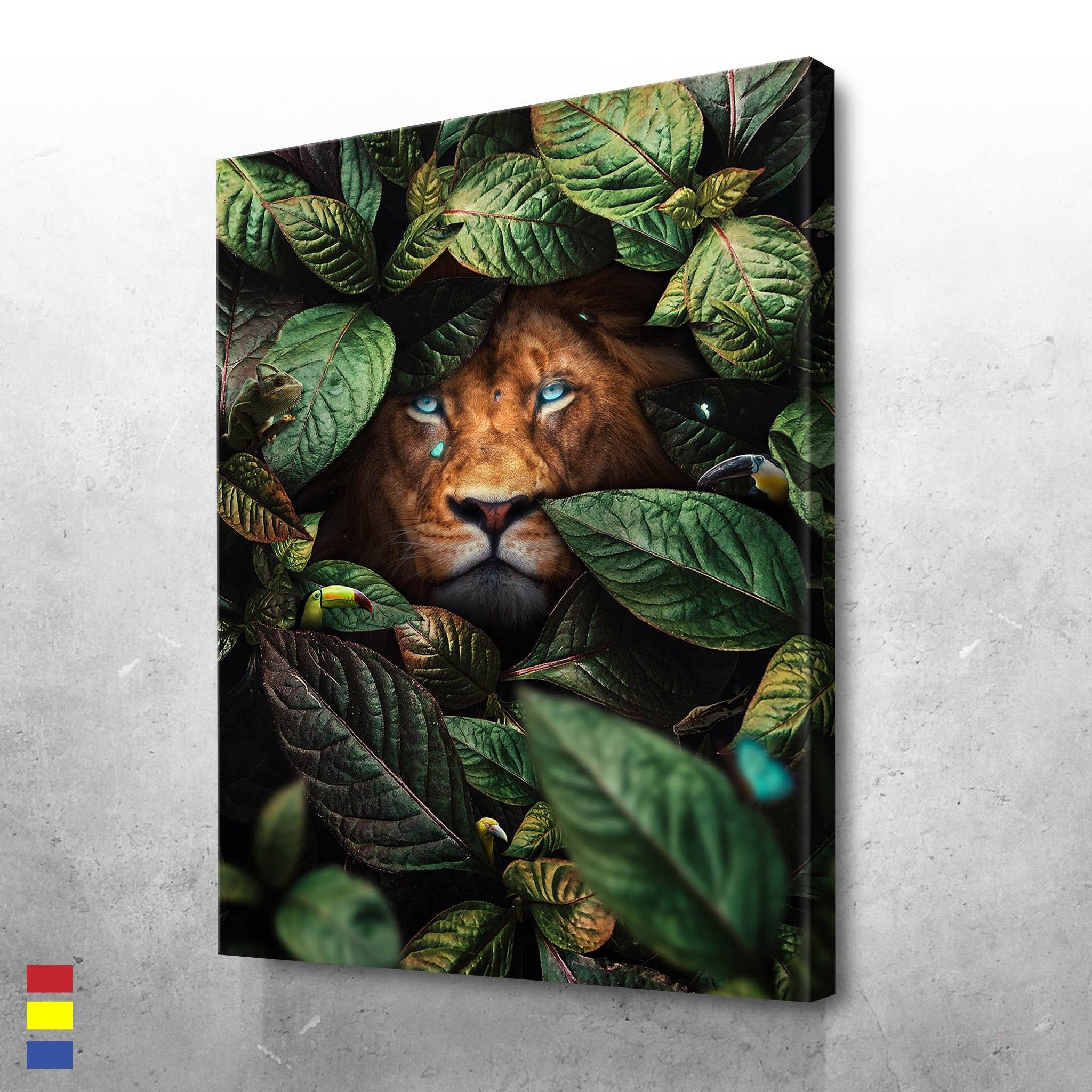 Lion in Leaves